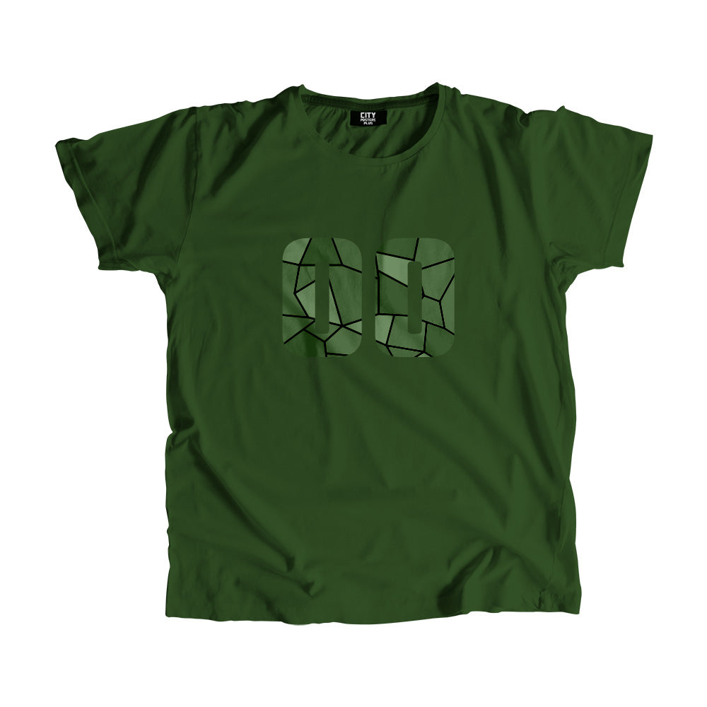 00 Number Men Unisex T-Shirt (Olive Green)