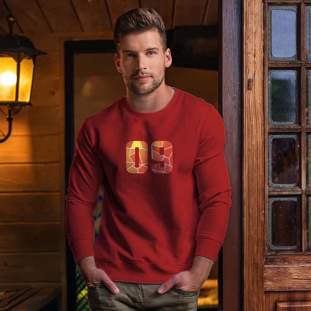 09 Number Unisex Sweatshirt (Red)
