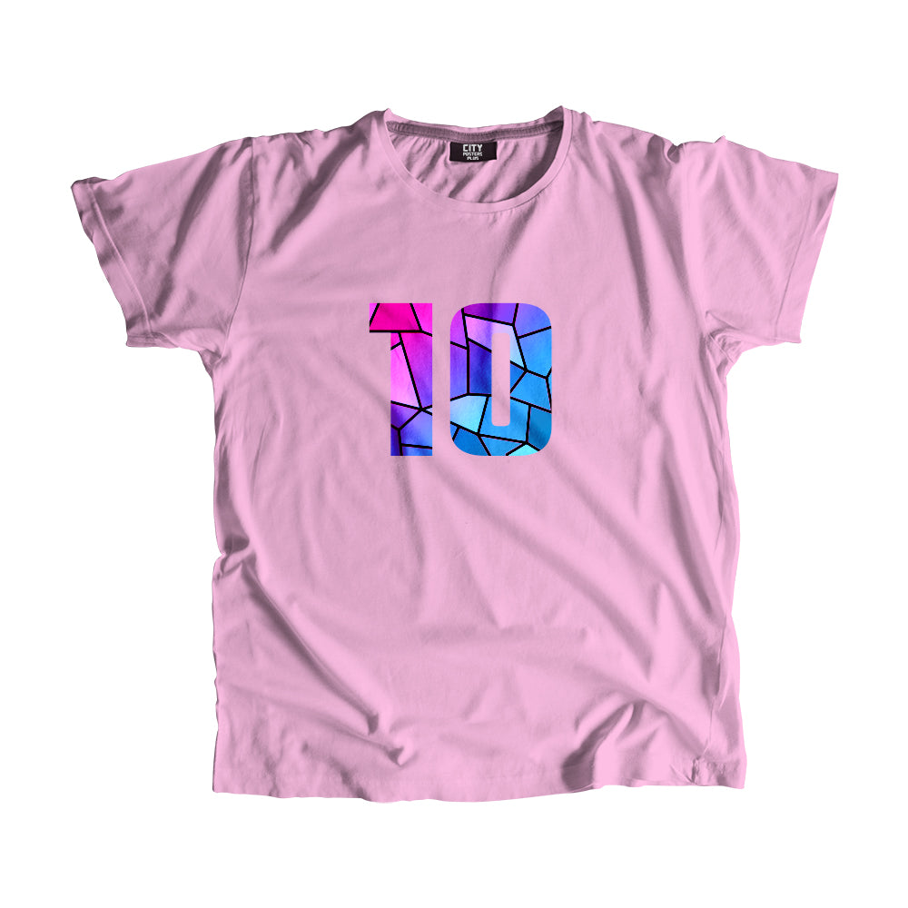 10 Number Men Unisex T-Shirt (Light Pink)