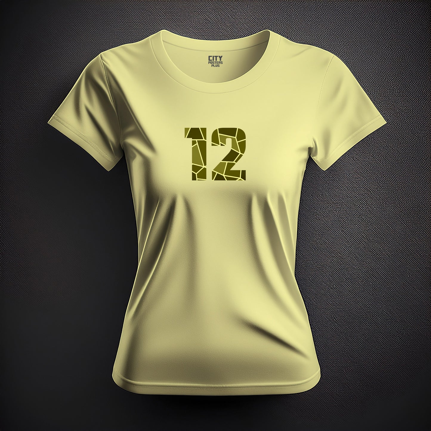 12 Number Women T-Shirt (Butter Yellow)