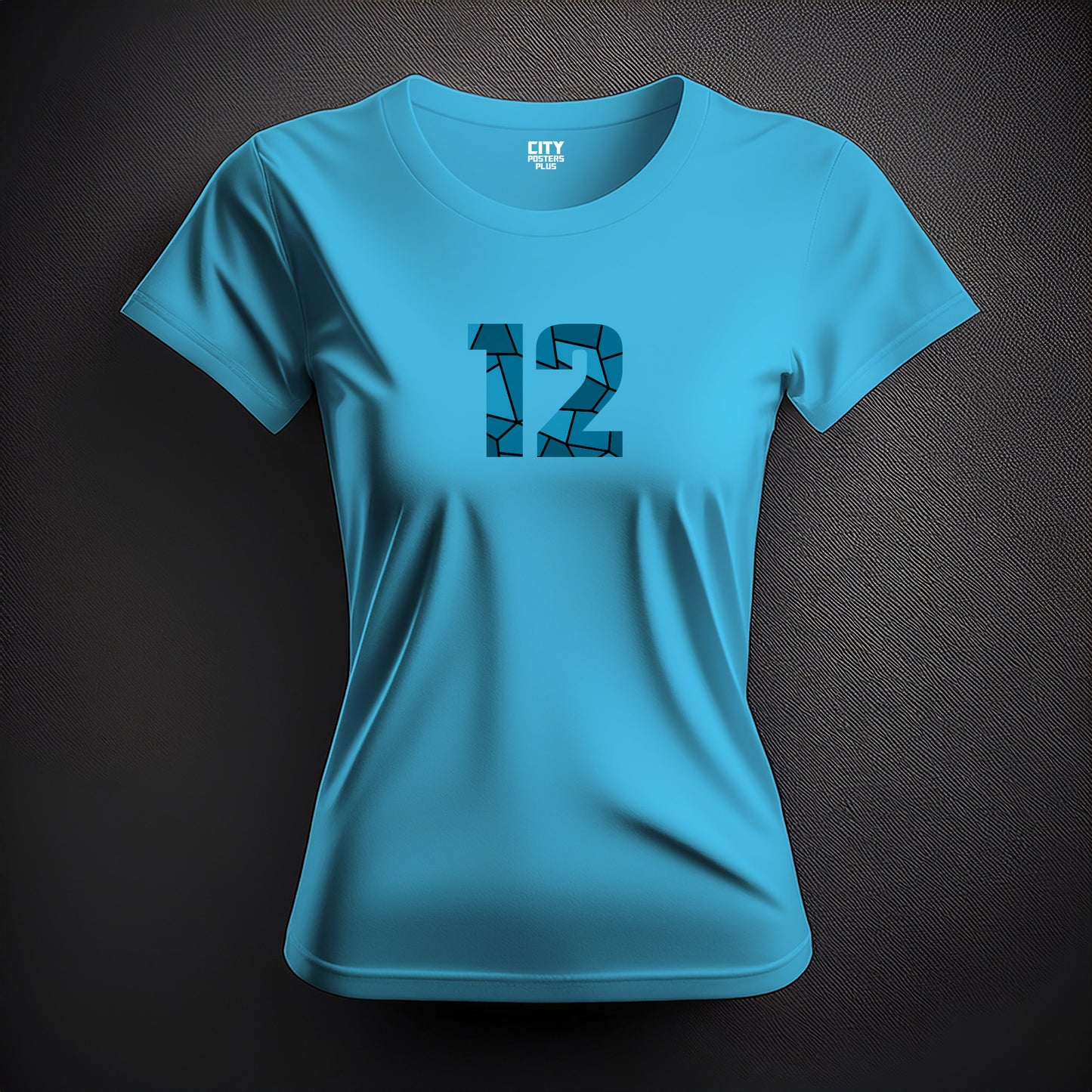 12 Number Women T-Shirt (Sky Blue)
