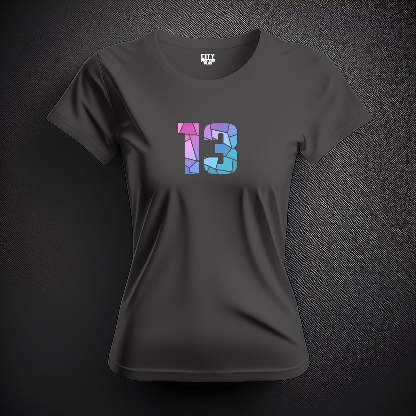 13 Number Women T-Shirt (Charcoal Grey)