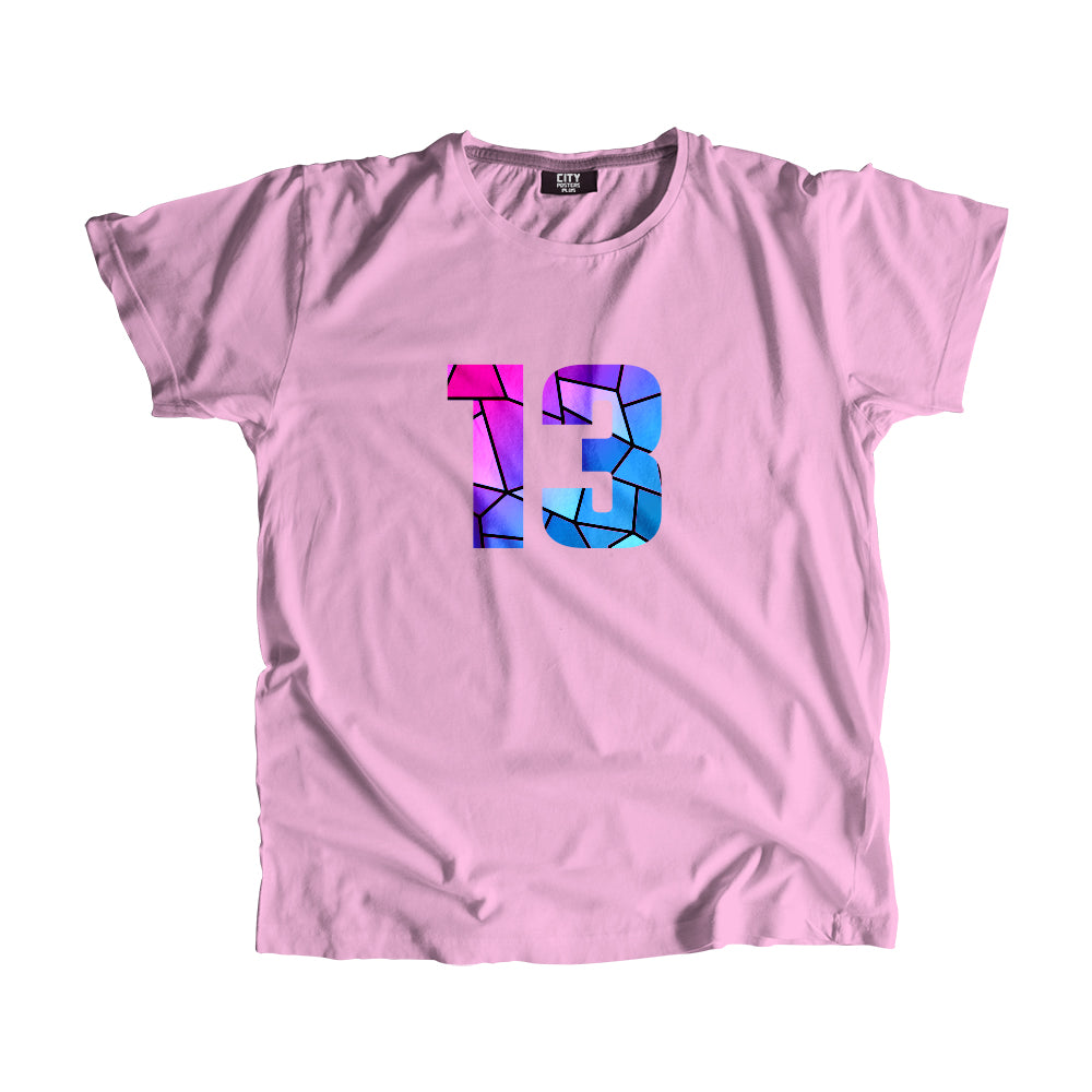 13 Number Men Unisex T-Shirt (Light Pink)