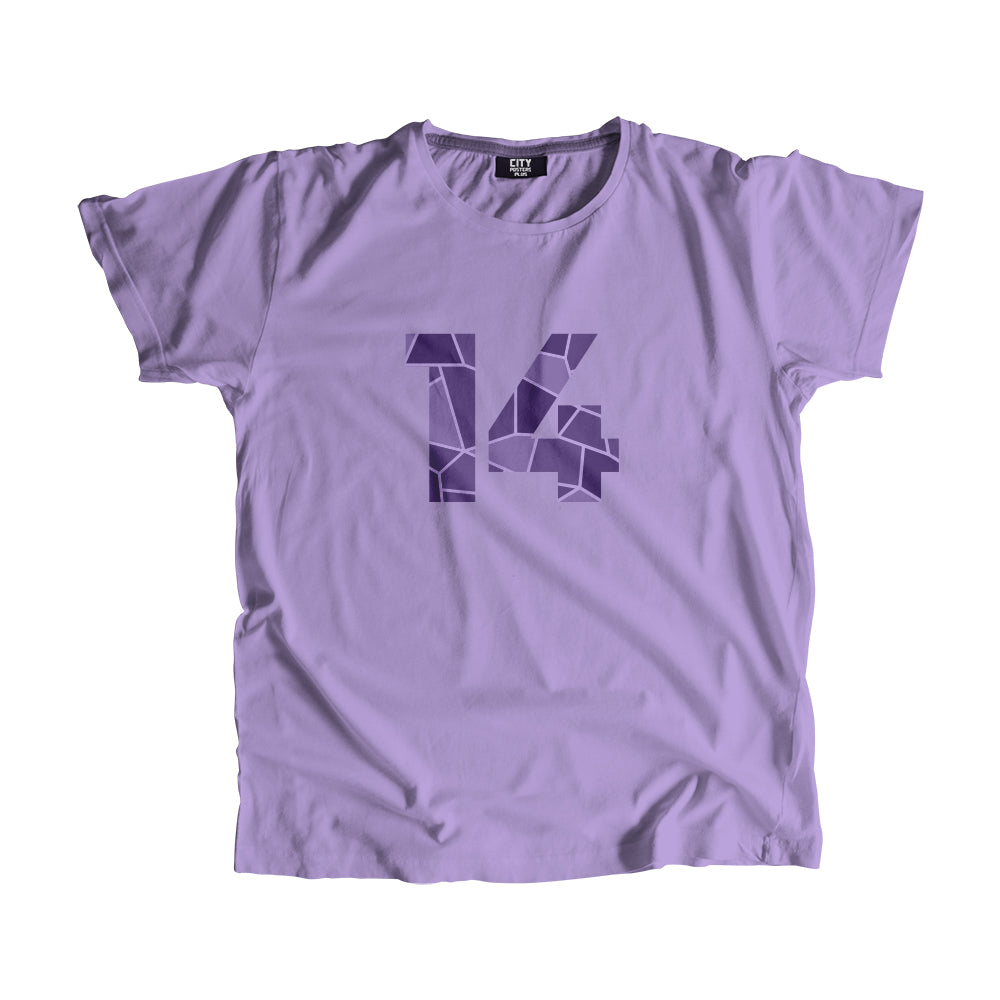 14 Number Men Unisex T-Shirt (Iris Lavender)