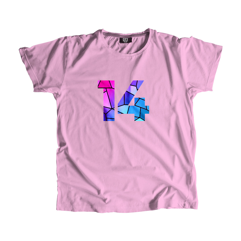 14 Number Men Unisex T-Shirt (Light Pink)