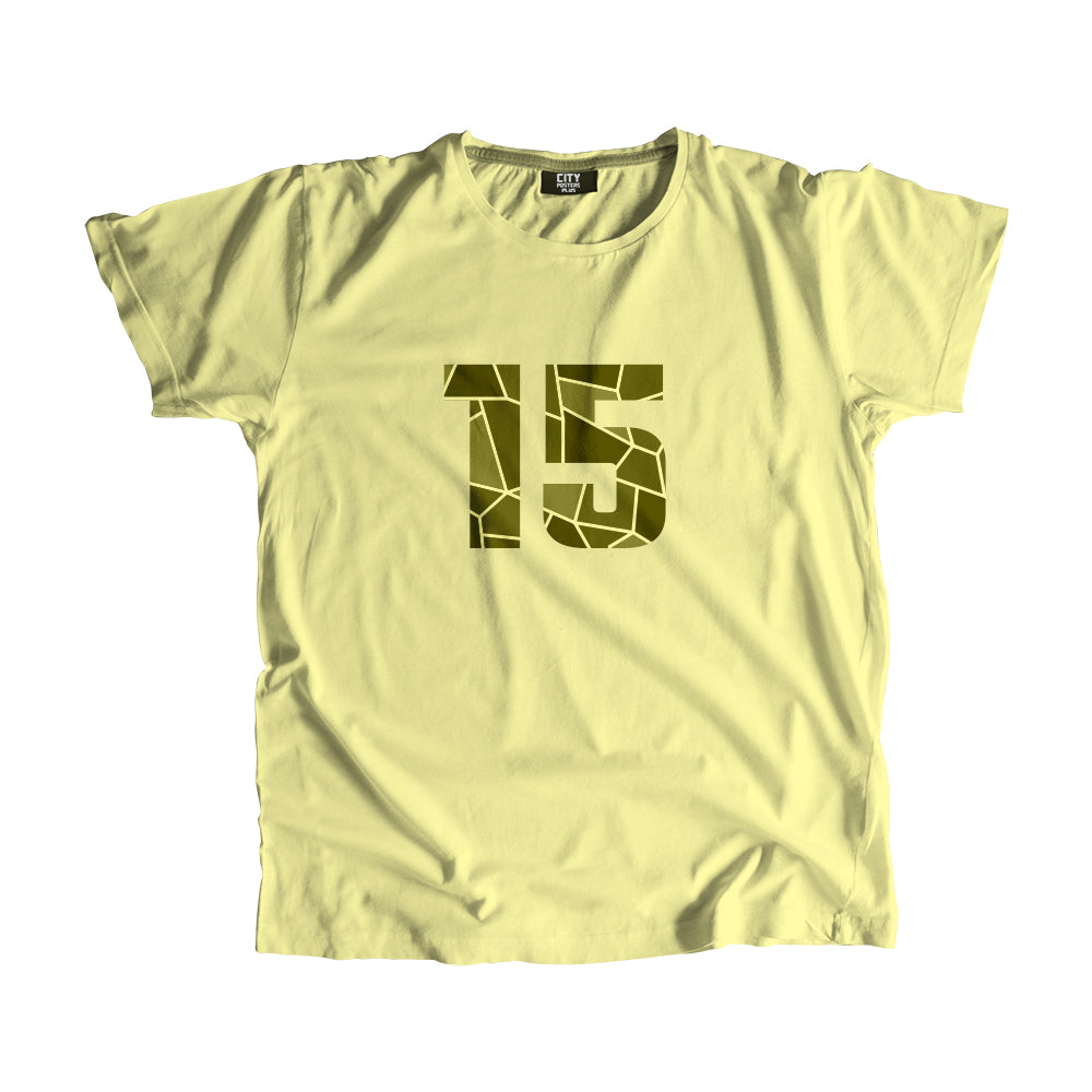 15 Number Men Unisex T-Shirt (Butter Yellow)