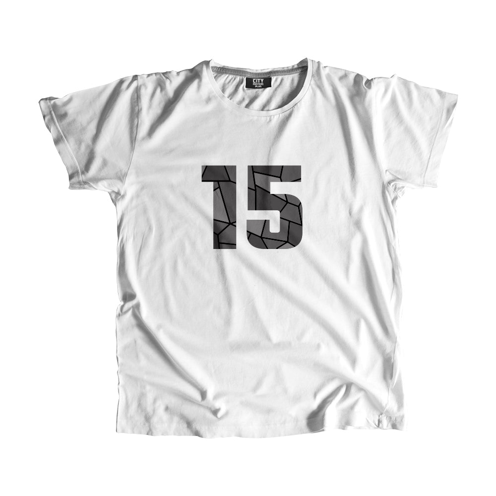 15 Number Men Unisex T-Shirt (White)
