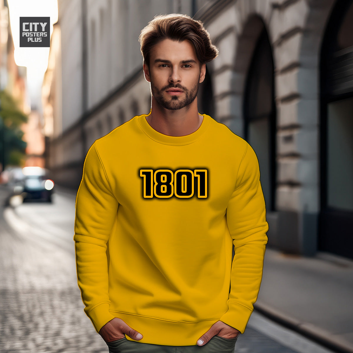 1801 Year Men Unisex Sweatshirt (Golden Yellow)
