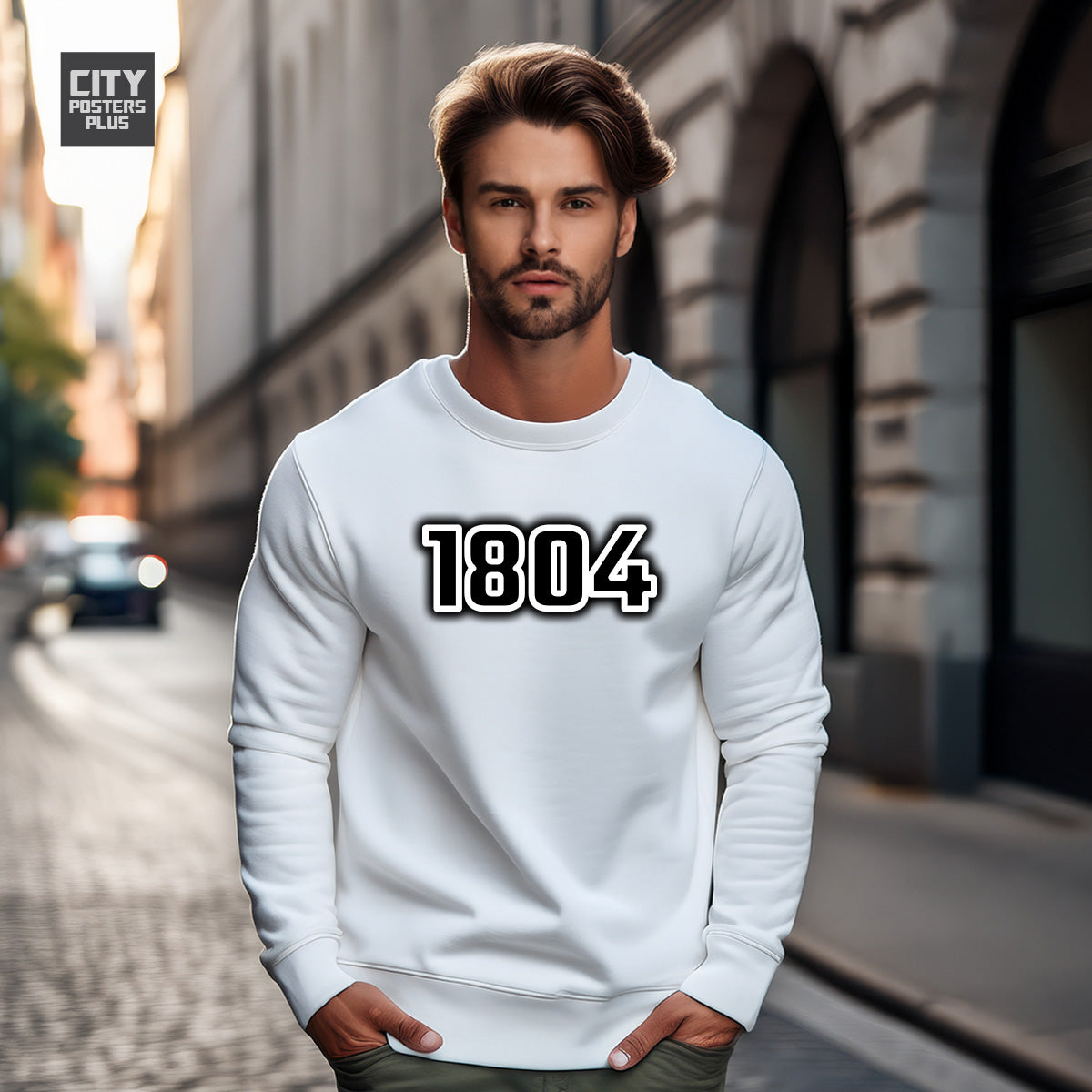 1804 Year Men Unisex Sweatshirt (White)