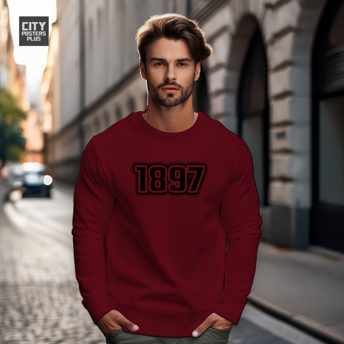 1897 Year Men Unisex Sweatshirt (Maroon)