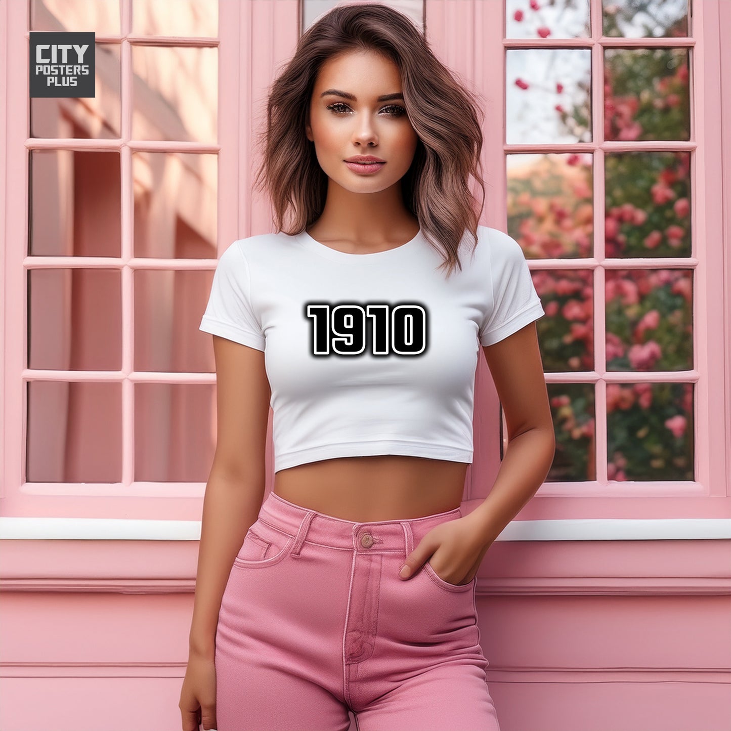 1910 Year Women Crop Top (White)