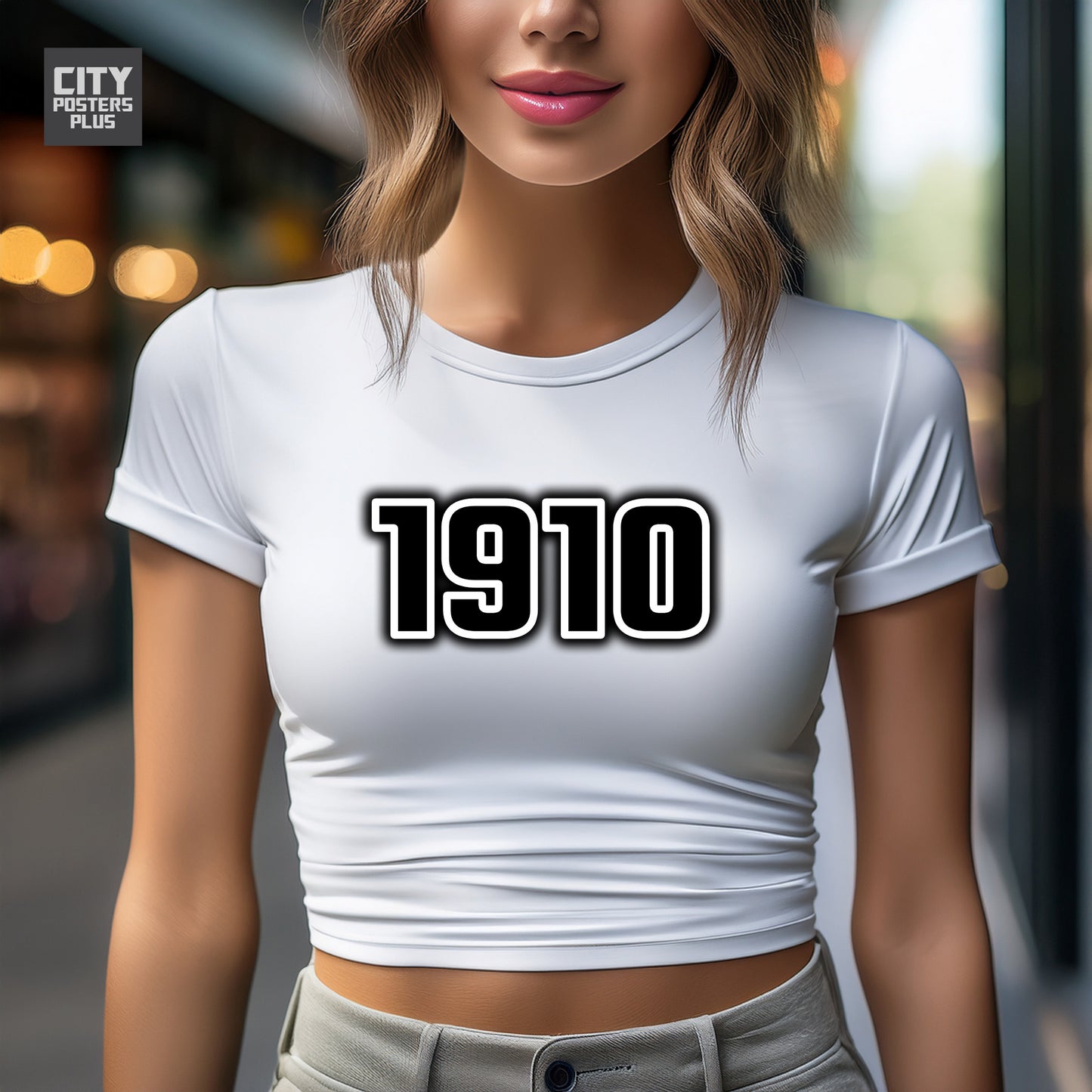 1910 Year Women Crop Top (White)