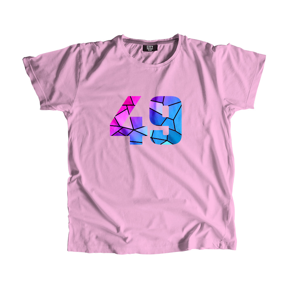 49 Number Men Unisex T-Shirt (Light Pink)
