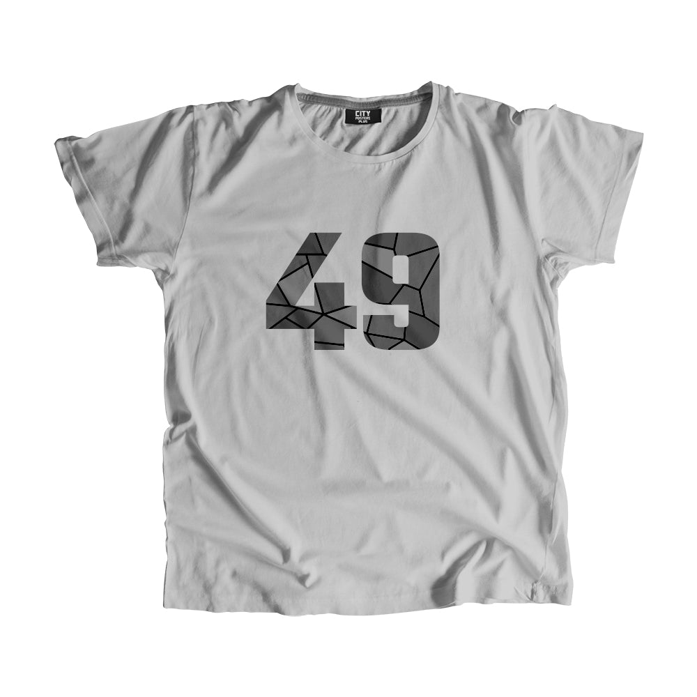 49 Number Men Unisex T-Shirt (Melange Grey)