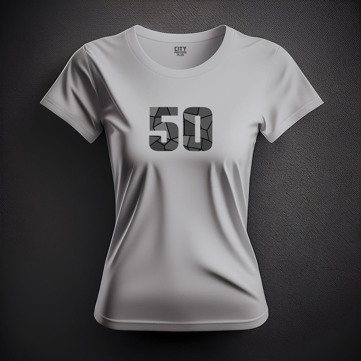 50 Number Women T-Shirt (Melange Grey)