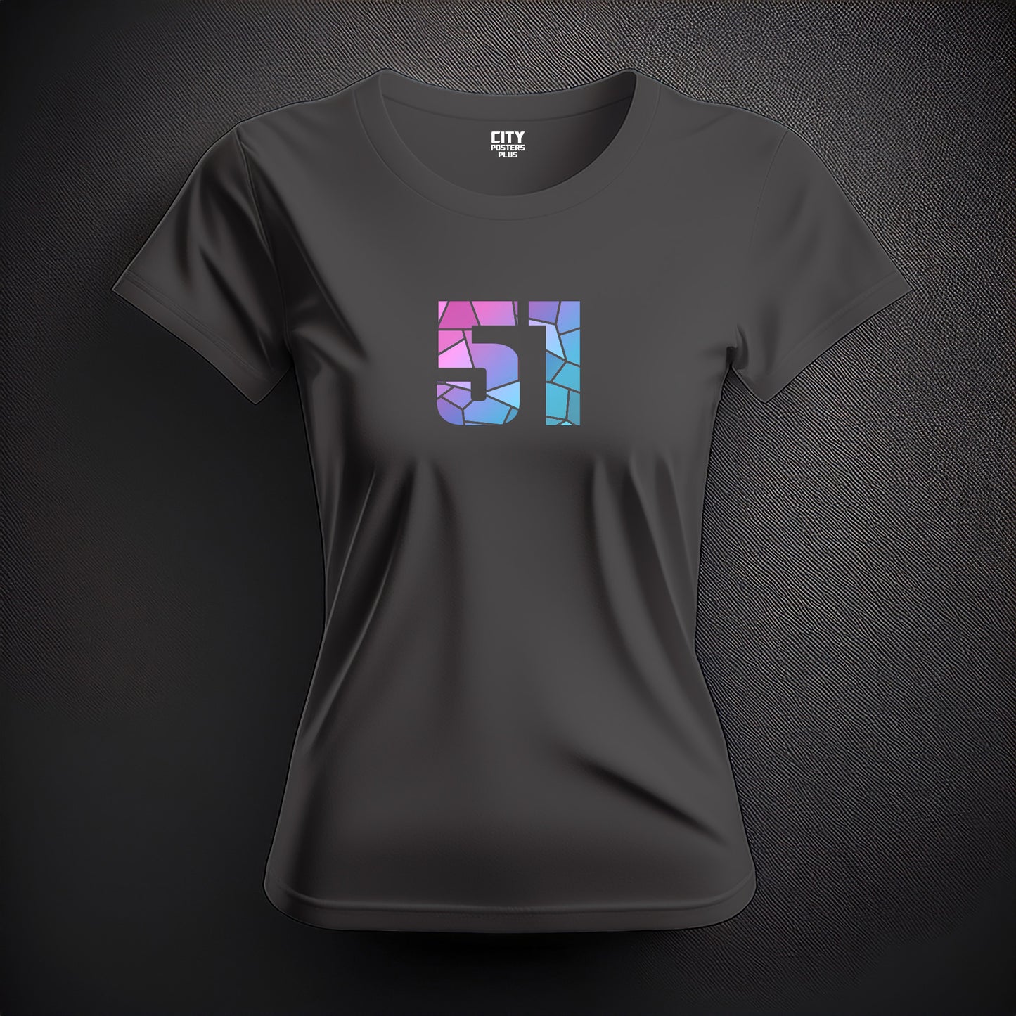 51 Number Women T-Shirt (Charcoal Grey)