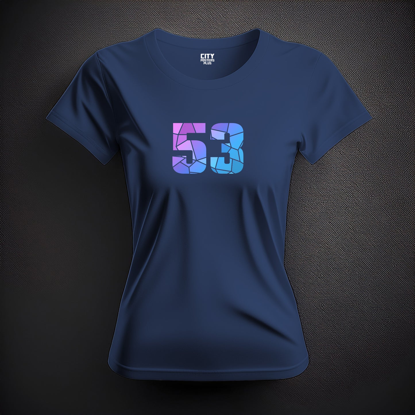 53 Number Women T-Shirt (Navy Blue)