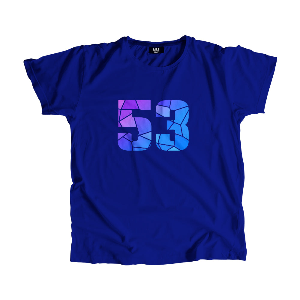 53 Number Men Unisex T-Shirt (Royal Blue)
