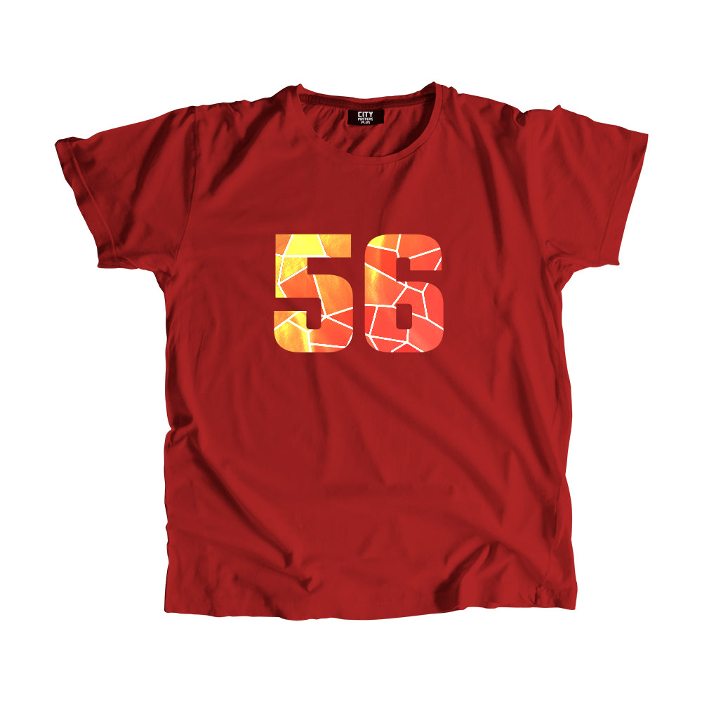 56 Number Men Unisex T-Shirt (Red)