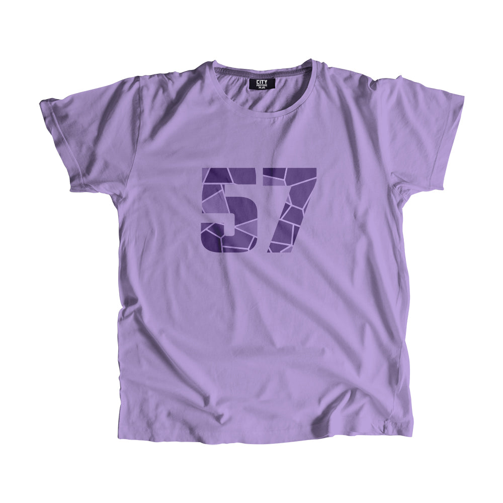 57 Number Men Unisex T-Shirt (Iris Lavender)
