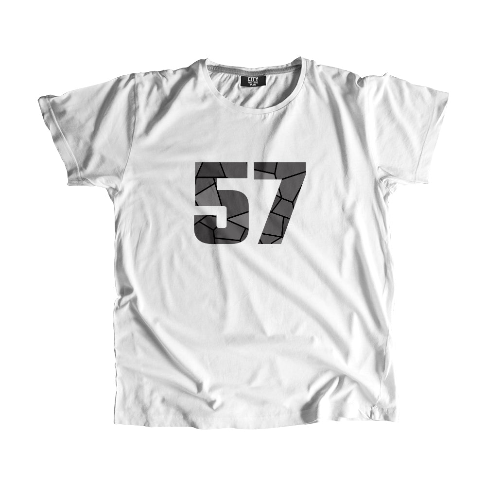 57 Number Men Unisex T-Shirt (White)