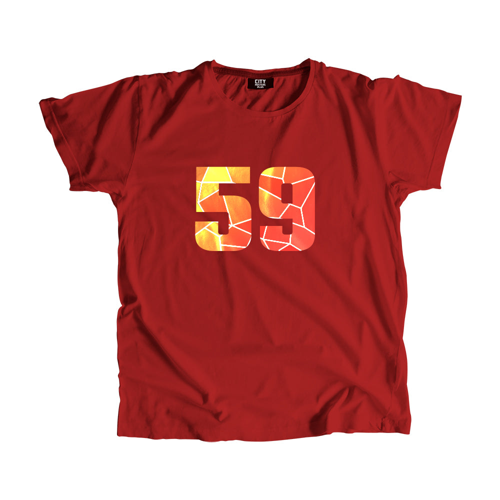 59 Number Men Unisex T-Shirt (Red)