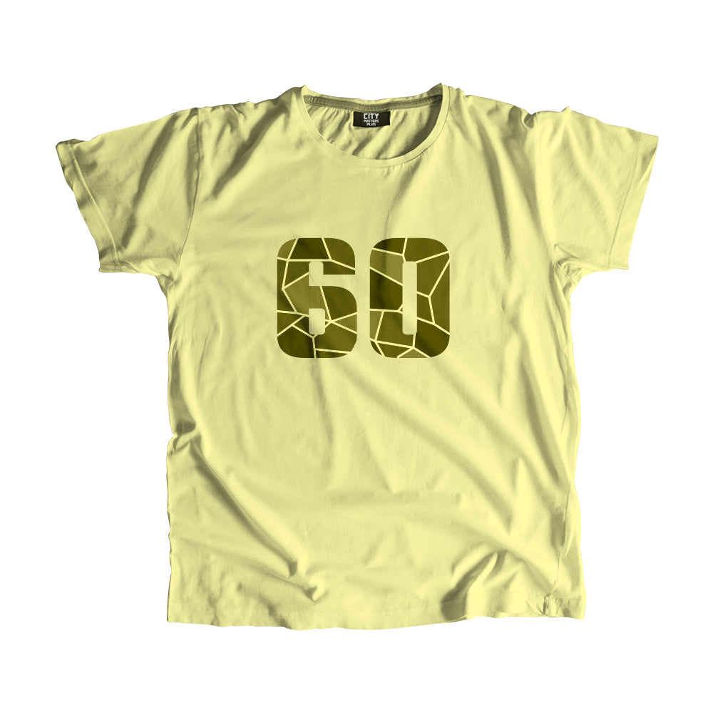 60 Number Men Unisex T-Shirt (Butter Yellow)