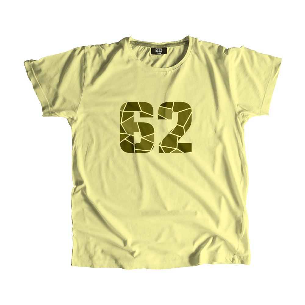 62 Number Men Unisex T-Shirt (Butter Yellow)