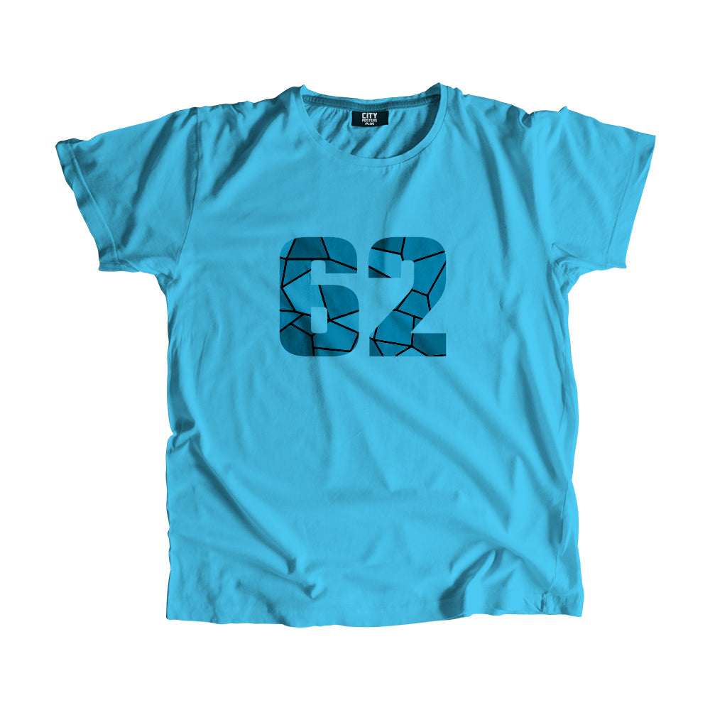 62 Number Men Unisex T-Shirt (Sky Blue)