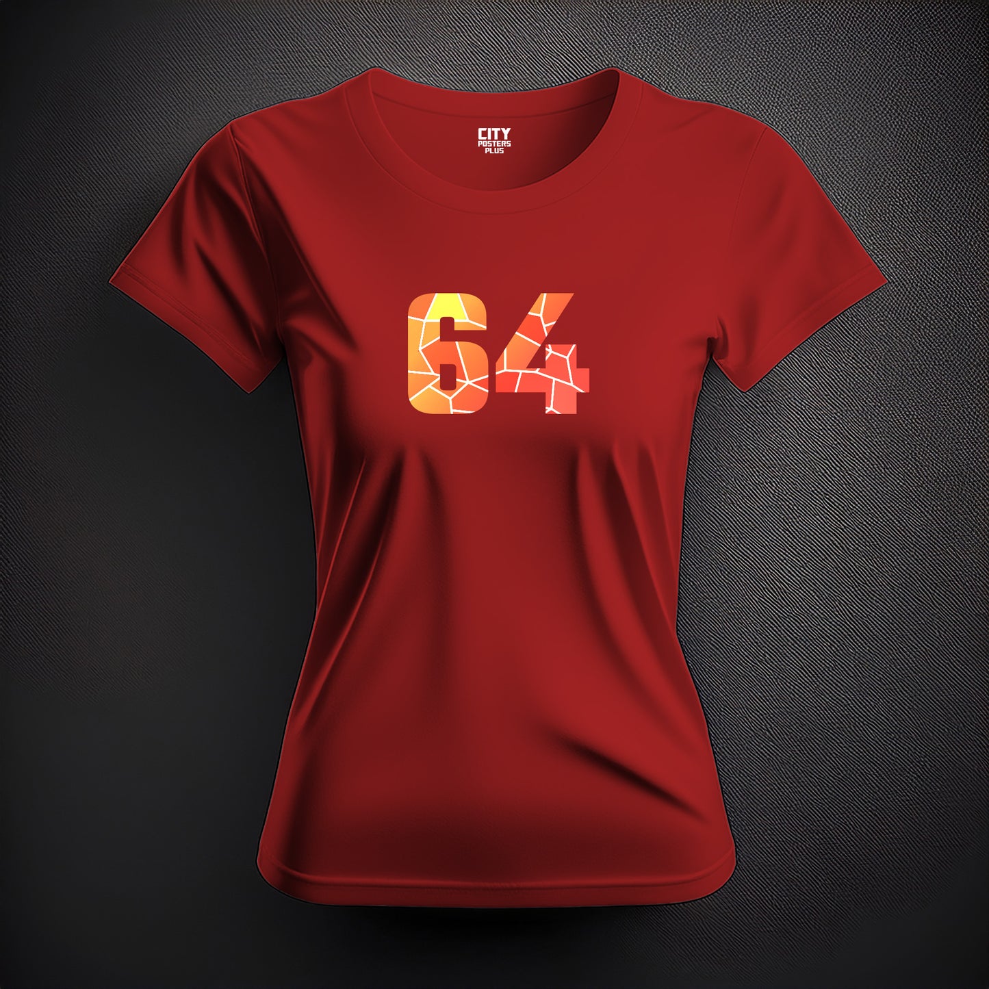 64 Number Women T-Shirt (Red)