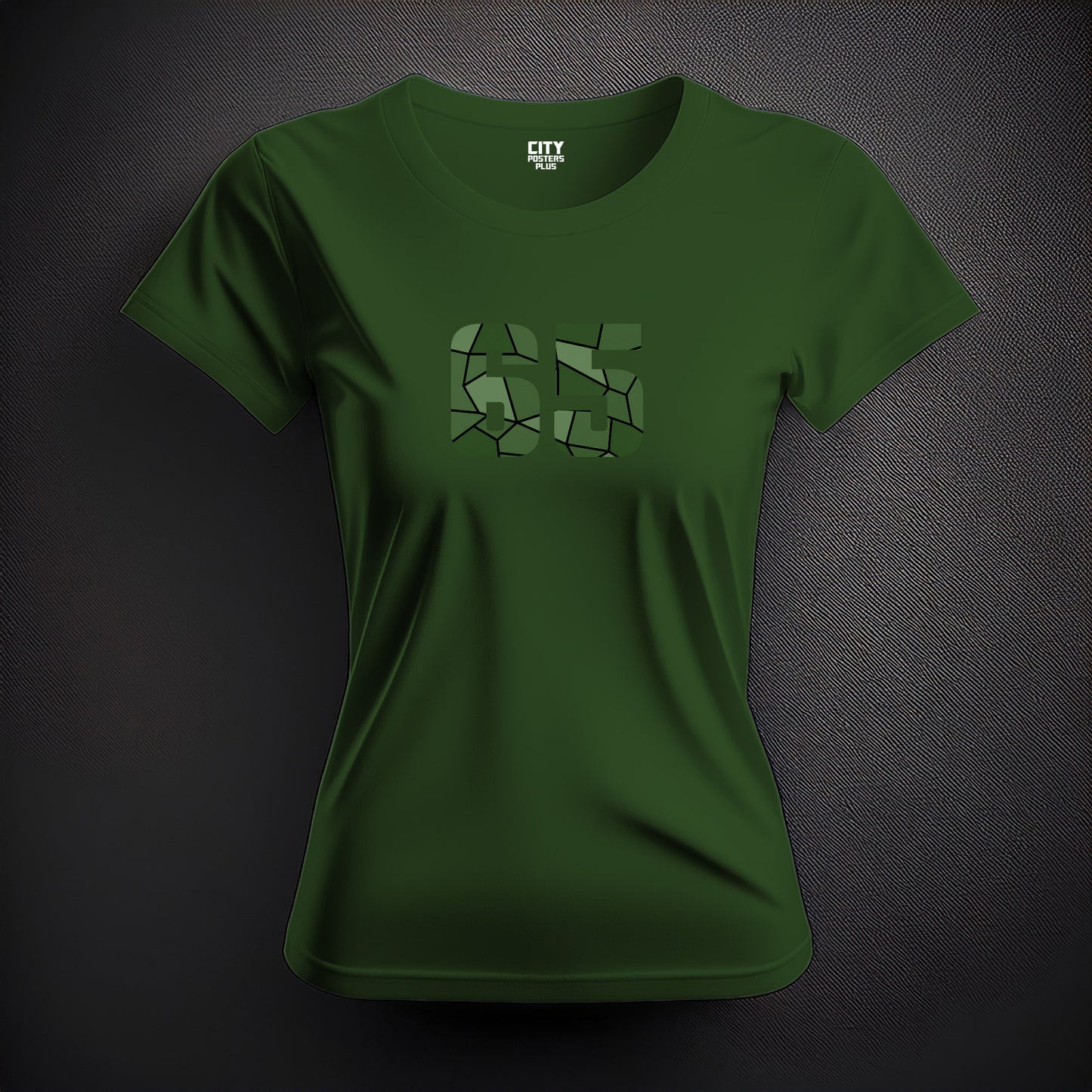 65 Number Women T-Shirt (Olive Green)