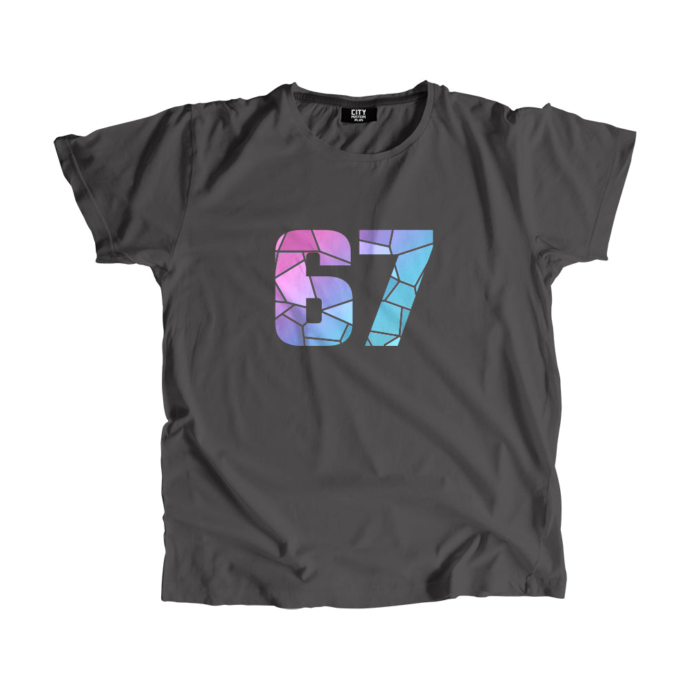 67 Number Men Unisex T-Shirt (Charcoal Grey)
