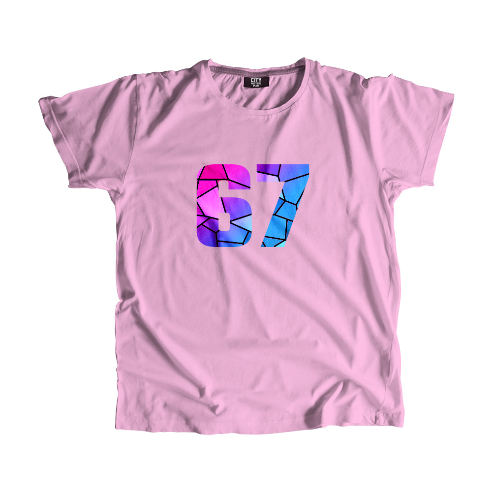 67 Number Men Unisex T-Shirt (Light Pink)