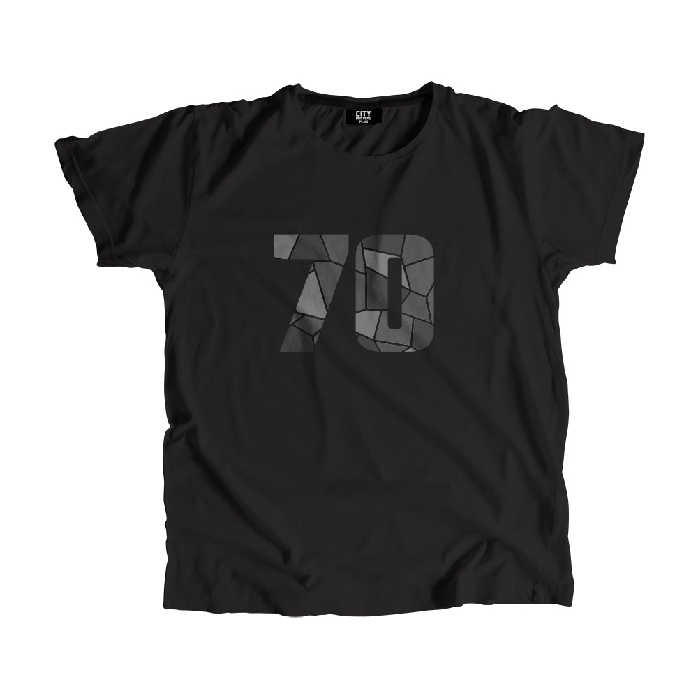 70 Number Men Unisex T-Shirt (Black)