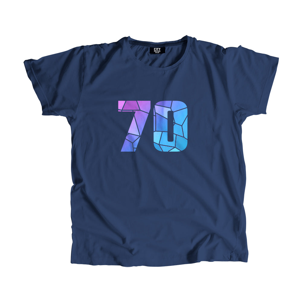 70 Number Men Unisex T-Shirt (Navy Blue)