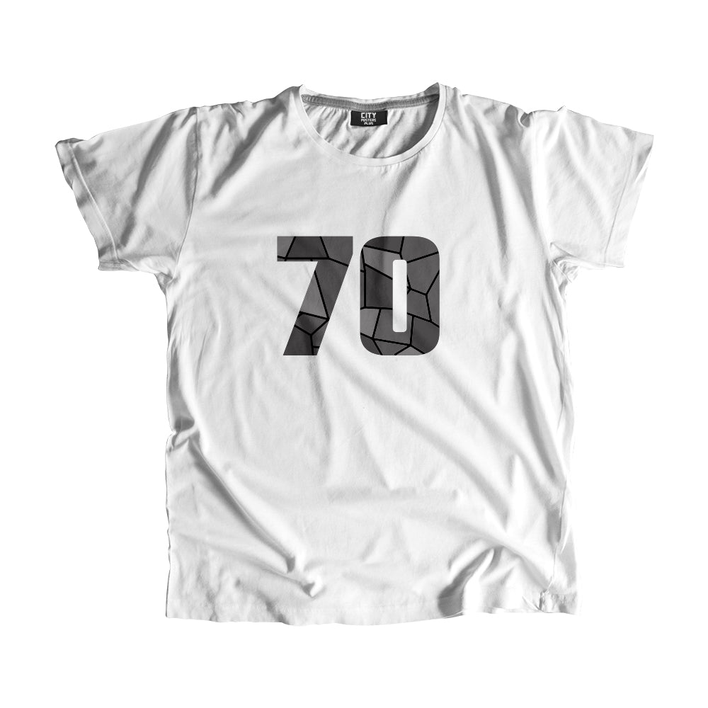 70 Number Men Unisex T-Shirt (White)
