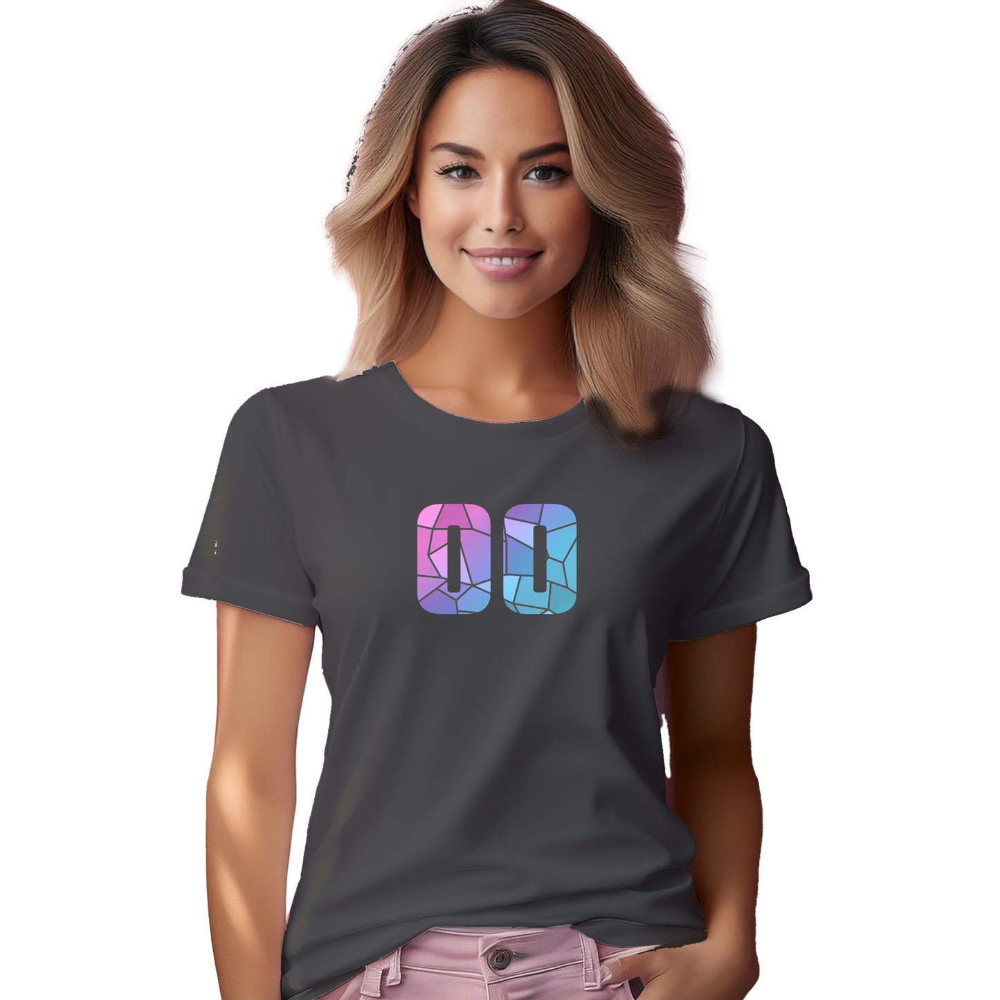 00 Number Women T-Shirt (Charcoal Grey)