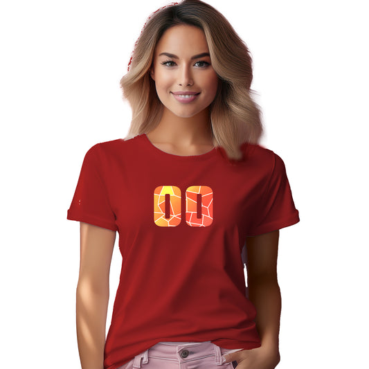 00 Number Women T-Shirt (Red)