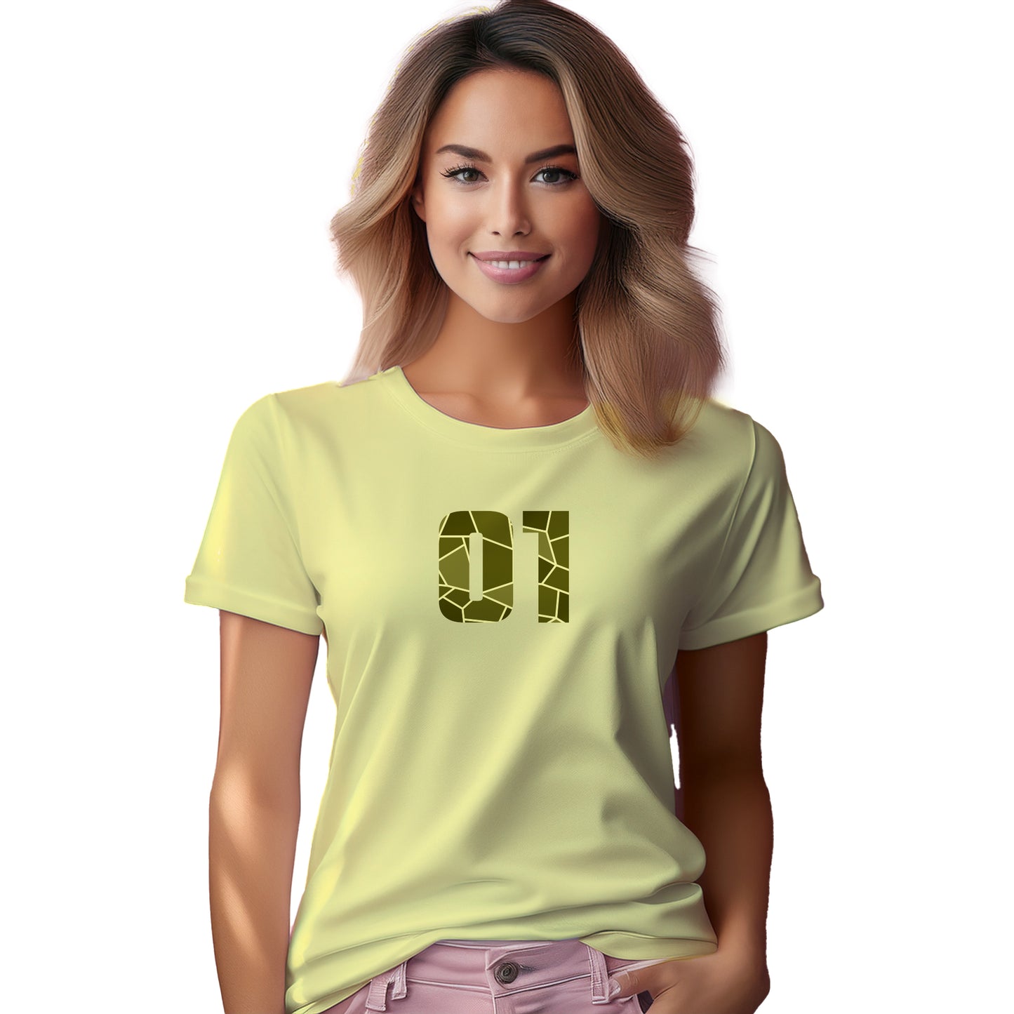 01 Number Women T-Shirt (Butter Yellow)