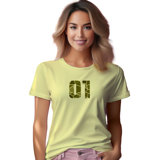01 Number Women T-Shirt (Butter Yellow)