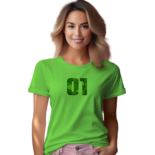 01 Number Women T-Shirt (Liril Green)