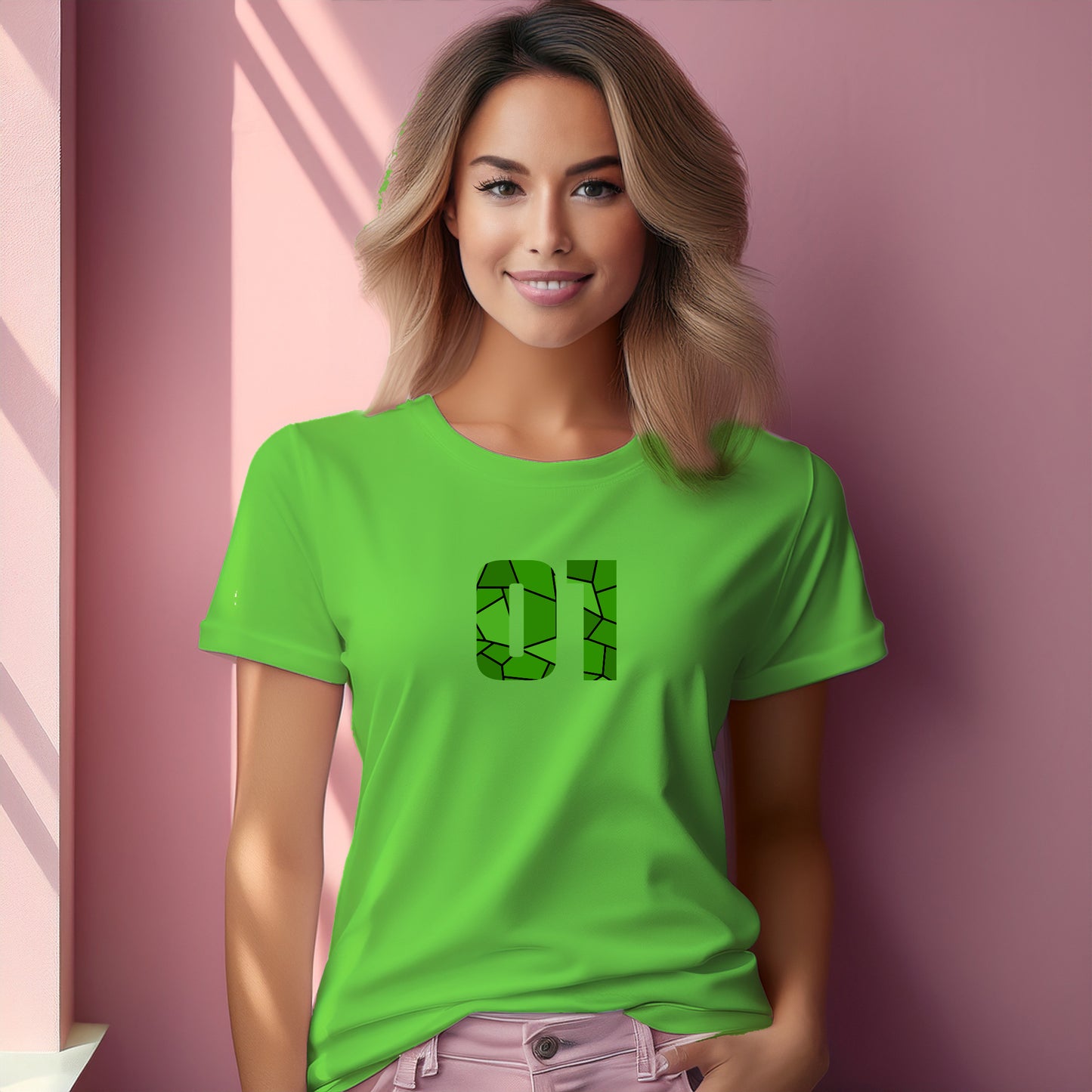 01 Number Women T-Shirt (Liril Green)