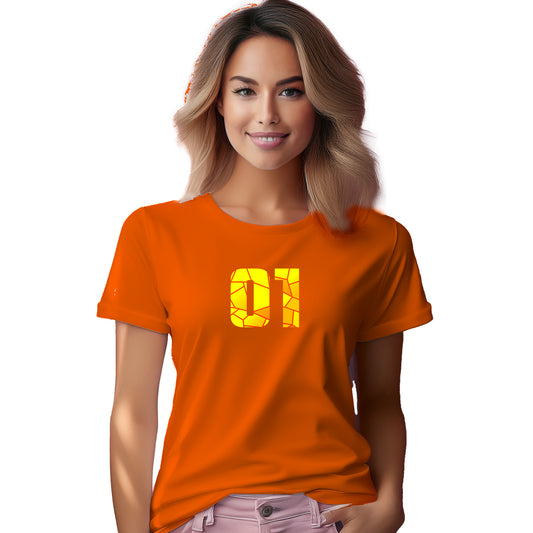 01 Number Women T-Shirt (Orange)