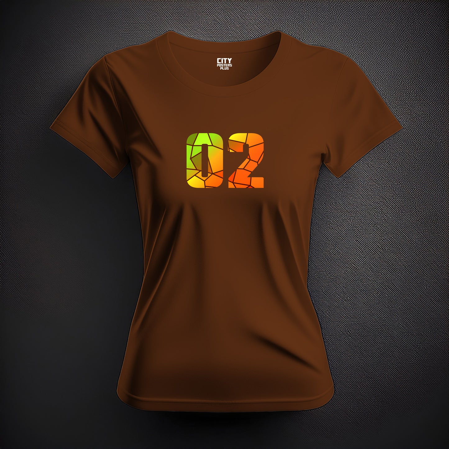 02 Number Women T-Shirt (Brown)