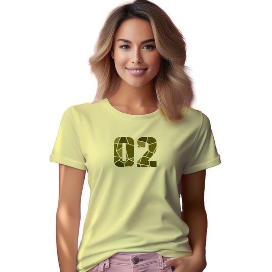 02 Number Women T-Shirt (Butter Yellow)
