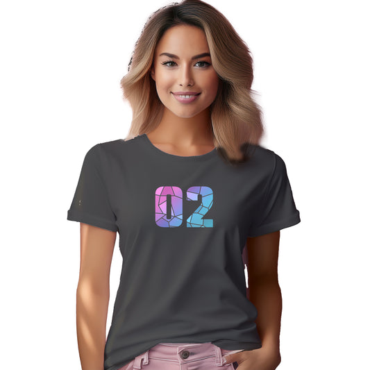 02 Number Women T-Shirt (Charcoal Grey)