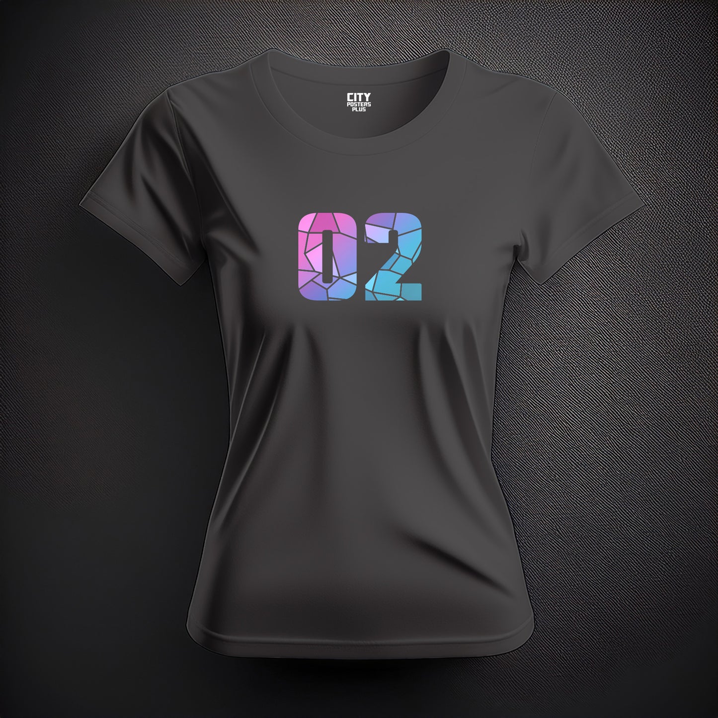 02 Number Women T-Shirt (Charcoal Grey)