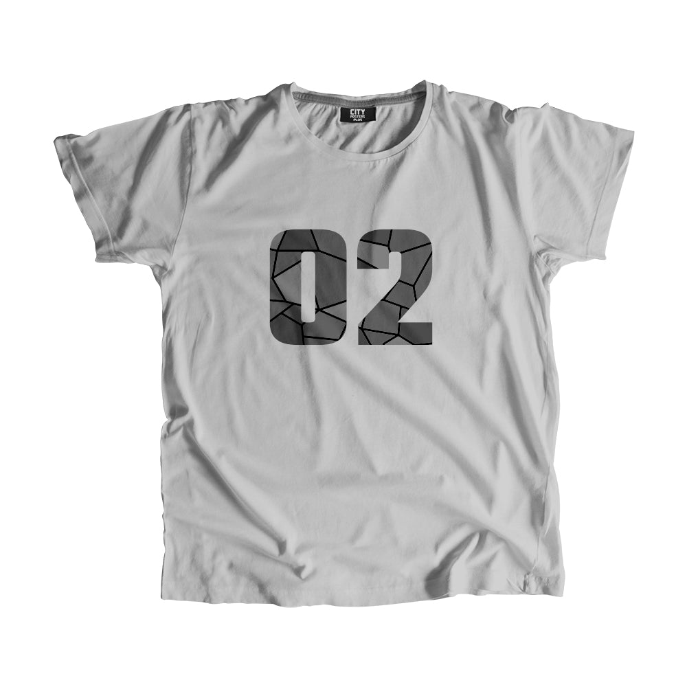 02 Number Men Unisex T-Shirt (Melange Grey)