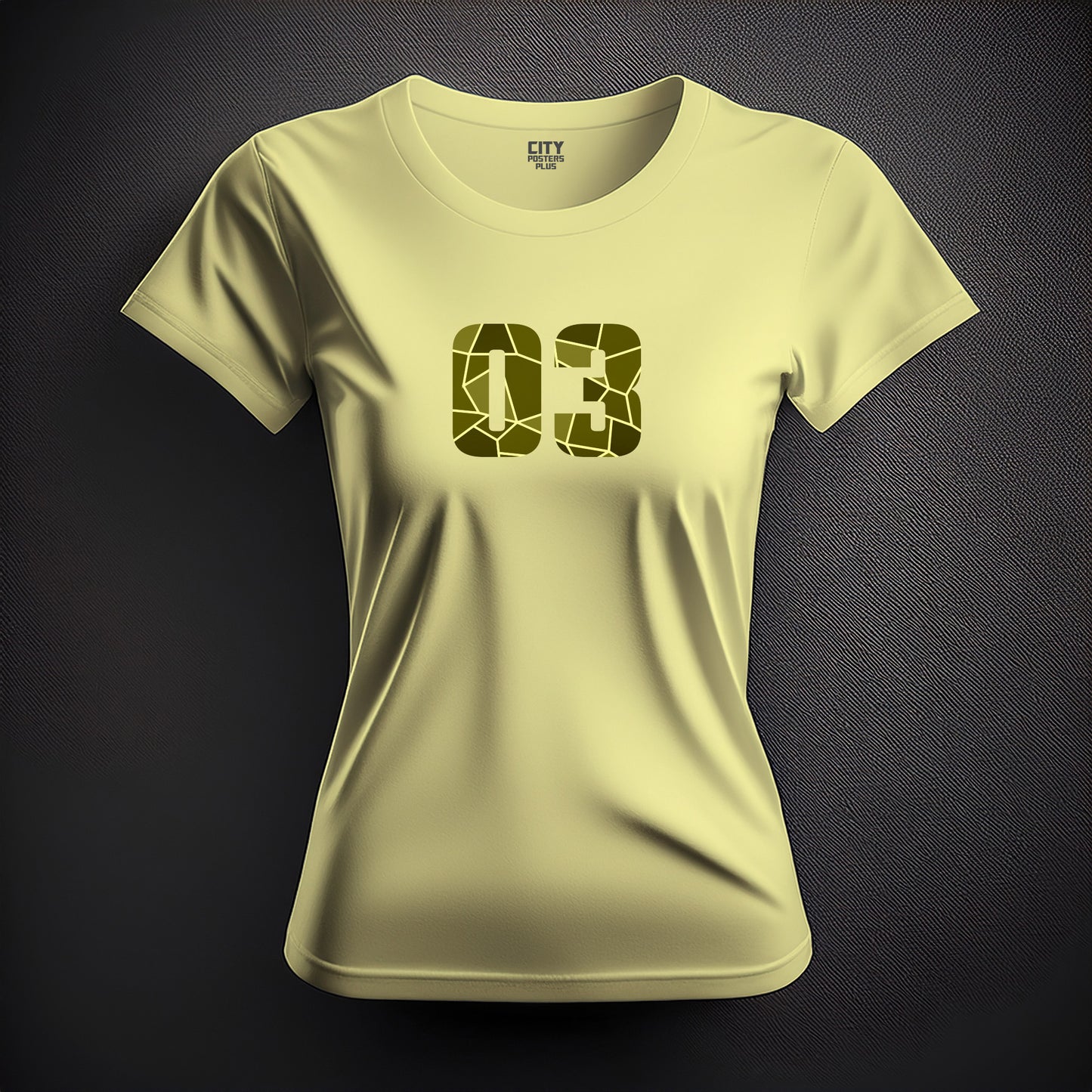 03 Number Women T-Shirt (Butter Yellow)