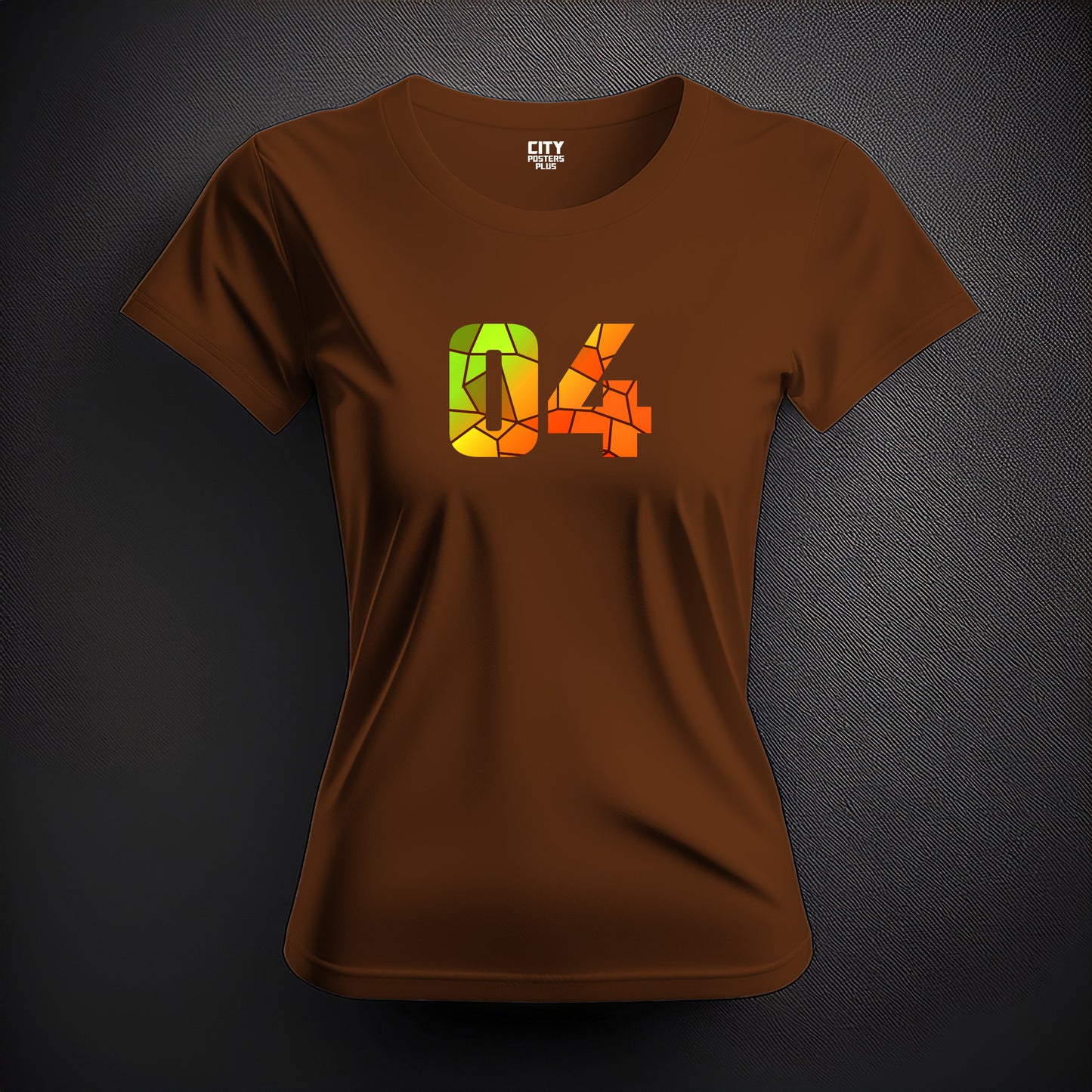 04 Number Women T-Shirt (Brown)